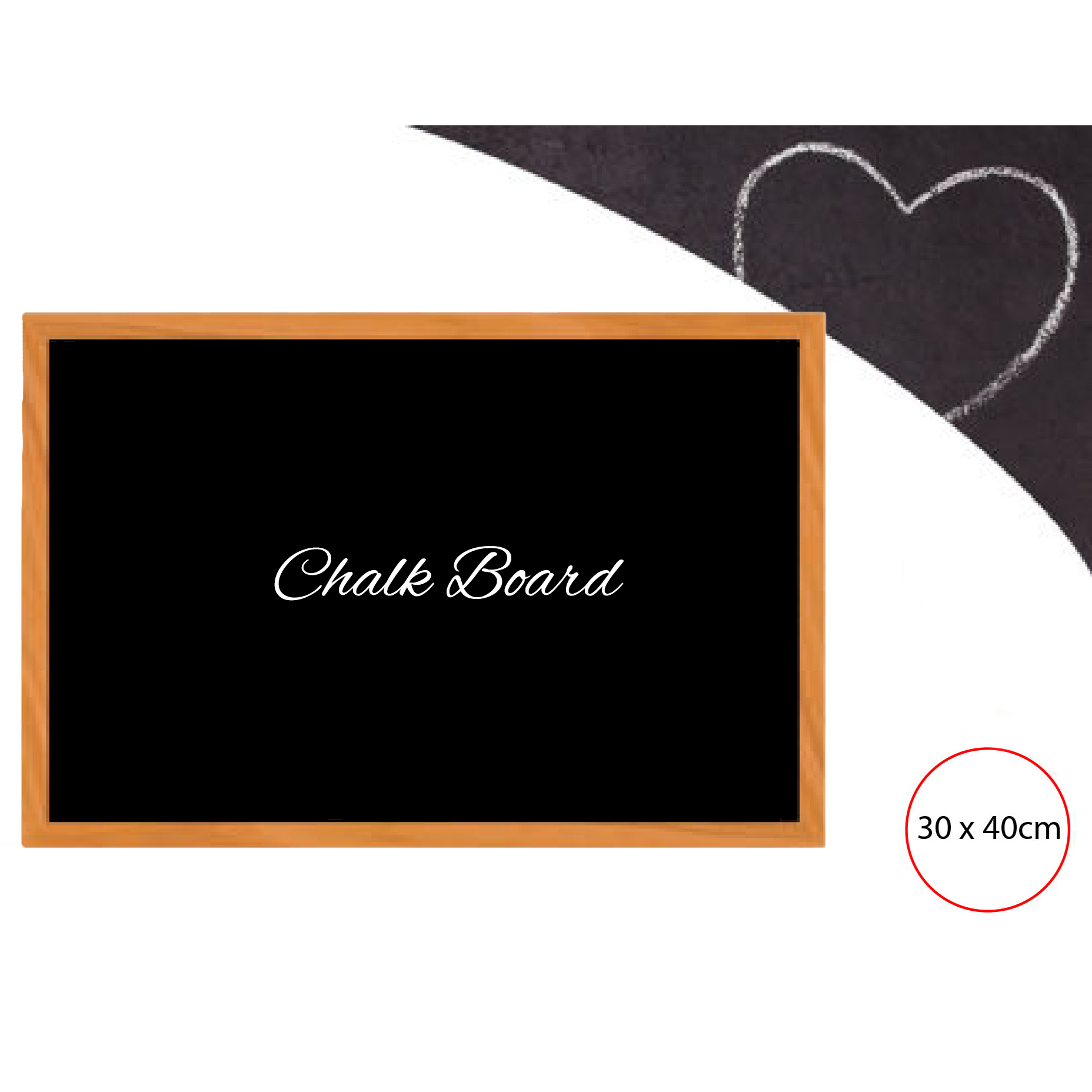 Boards - Blackboard with Wood Frame - (Faibo) - 30 x 40cm